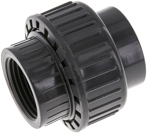 Conexión de Unión Hembra de PVC de 32mm x Hembra Rp (rosca interna cilíndrica) 1'' FKM