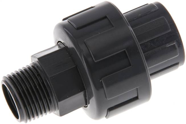 PVC Union Fitting Female Socket 16mm x Male R 3/8'' EPDM