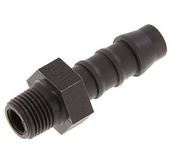 R 1/8'' Male x 8mm PA 6 Hose barb 10 Bar [10 Pieces]