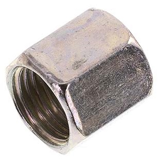 M10x1 x 5LL Ecrou-raccord en acier zingué pour bague coupante [10 Pièces].