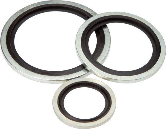 M8 Steel/NBR Hydraulic Bonded Seal 8.7x14x1 mm [5 Pieces]