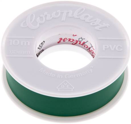 Elektrische Isolatietape Vde-Getest 15mm/10m Groen [10 Stuks]