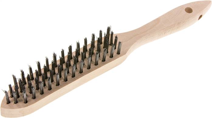 Brosse métallique manuelle à 4 rangées de fils d'acier lisses [5 pièces].