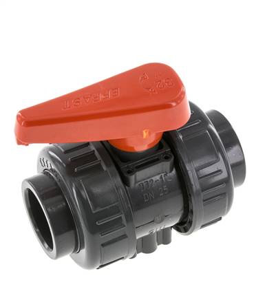 Vanne à Bille PVC 2 Voies Raccord Double Union 32 mm Prise EPDM