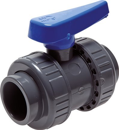 PVC 2-way Ball Valve True Union 110 mm Socket EPDM