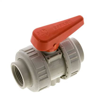 PP-H 2-way Ball Valve True Union Rp 1'' EPDM