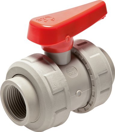 PP-H 2-way Ball Valve True Union Rp 1 1/4'' EPDM