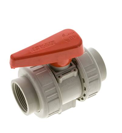 PP-H 2-way Ball Valve True Union Rp 1 1/4'' FKM