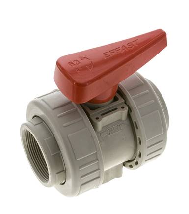 PP-H 2-way Ball Valve True Union Rp 2'' FKM