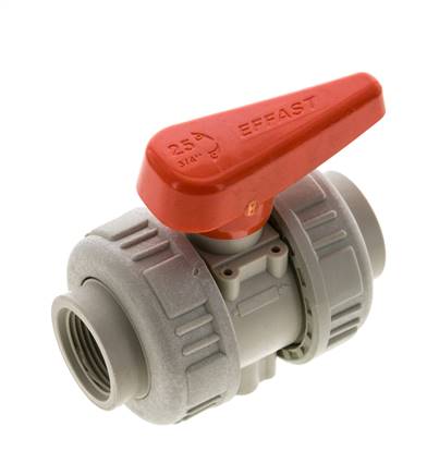 PP-H 2-way Ball Valve True Union Rp 3/4'' EPDM