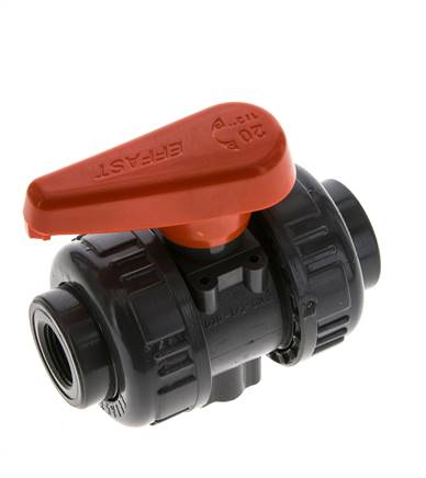 PVC 2-way Ball Valve True Union Rp 3/8'' EPDM