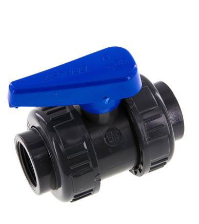 PVC 2-way Ball Valve True Union Rp 1'' EPDM