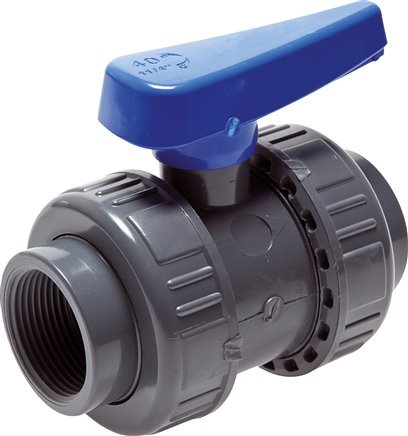 PVC 2-way Ball Valve True Union Rp 2'' EPDM