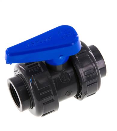 PVC 2-way Ball Valve True Union Rp 3/4'' EPDM