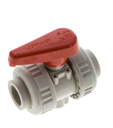 PP-H 2-way Ball Valve True Union 20 mm EPDM