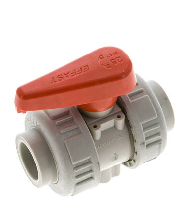 PP-H 2-way Ball Valve True Union 25 mm EPDM