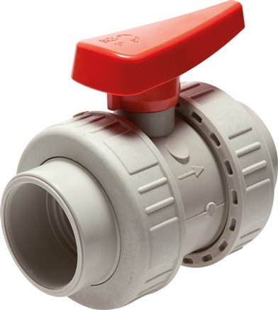 PP-H 2-way Ball Valve True Union 32 mm FKM