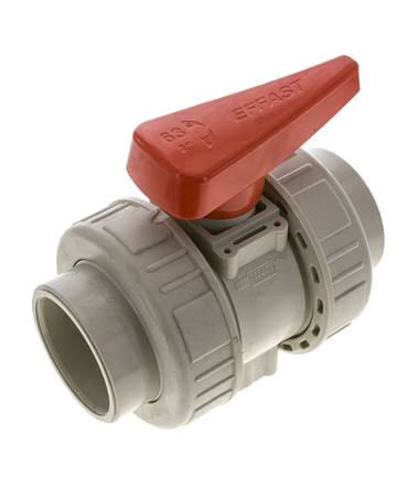 PP-H 2-way Ball Valve True Union 63 mm FKM