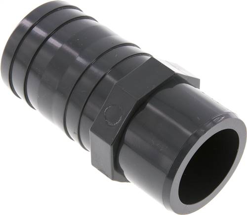 Racor de PVC de 50 mm con lengüeta de manguera de 50 mm (2'') [2 piezas]