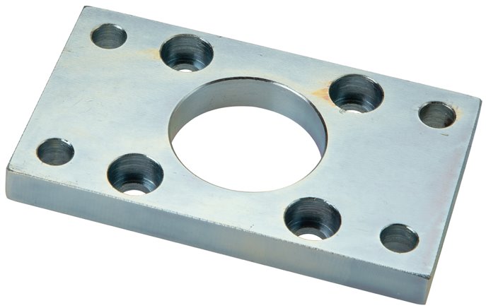 Flange for 100 mm ISO 15552 ISO 21287 Cylinder Zinc plated steel