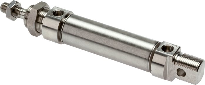 ISO 6432 Round Double Acting Cylinder 20-10mm - Magnetic - Stainless Steel