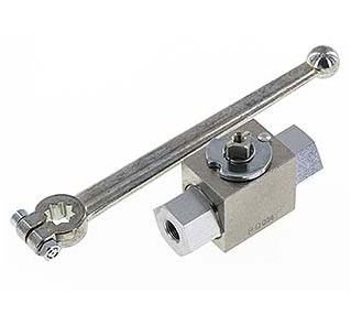 Vanne à bille en acier hydraulique à 2 voies G 1/8 pouce