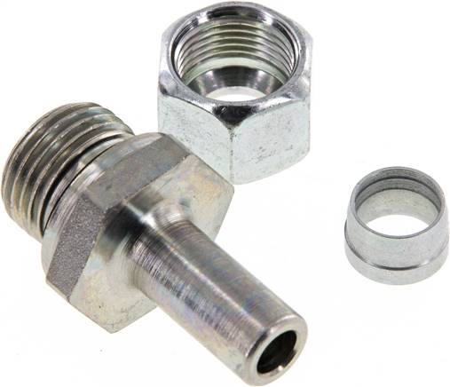 12L & G1/2'' Zink plated Steel Straight Swivel with Male Threads 315 bar NBR Adjustable ISO 8434-1