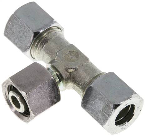 10L Zink plated Steel T-Shape Tee Cutting Fitting with Swivel 315 bar Adjustable ISO 8434-1