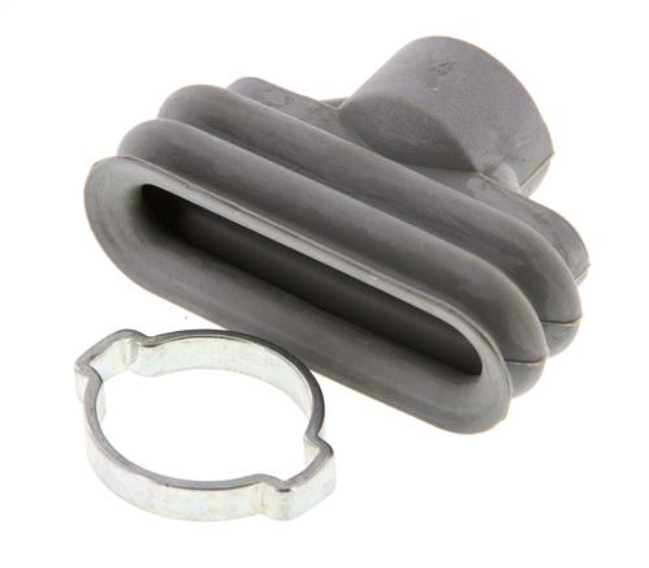 25x8mm Soufflet ovale NBR Gris Ventouse Course 6mm Ear Clamp