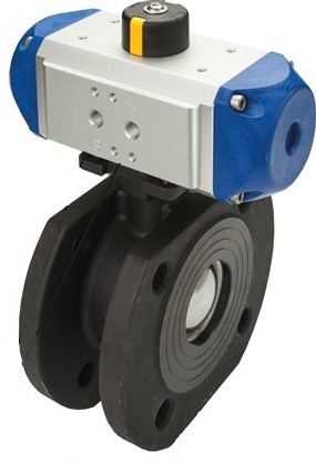 Pneumatic Actuated Flanged Ball Valve 2-Way DN15 PN40 Steel FKM Double acting