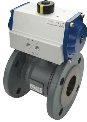 Pneumatic Actuated Flanged Ball Valve 2-Way DN65 PN40 Cast Steel Spring open