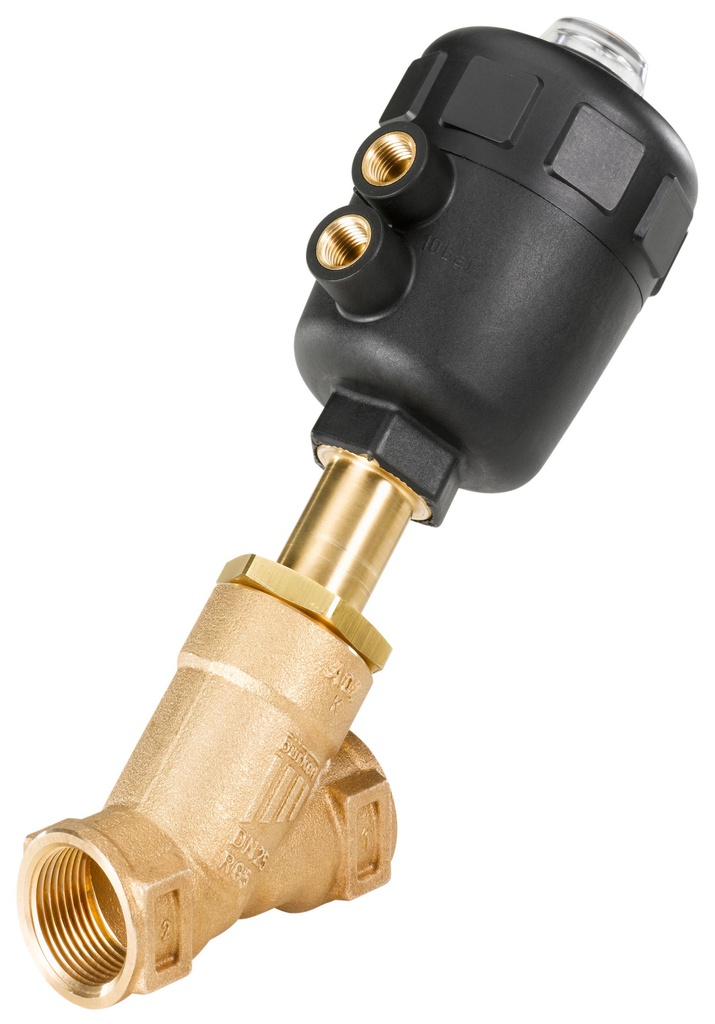 NPT 2 1/2'' Double-Acting Pneumatic 2-Way Angle Seat Valve Brass - 2000 - 135381