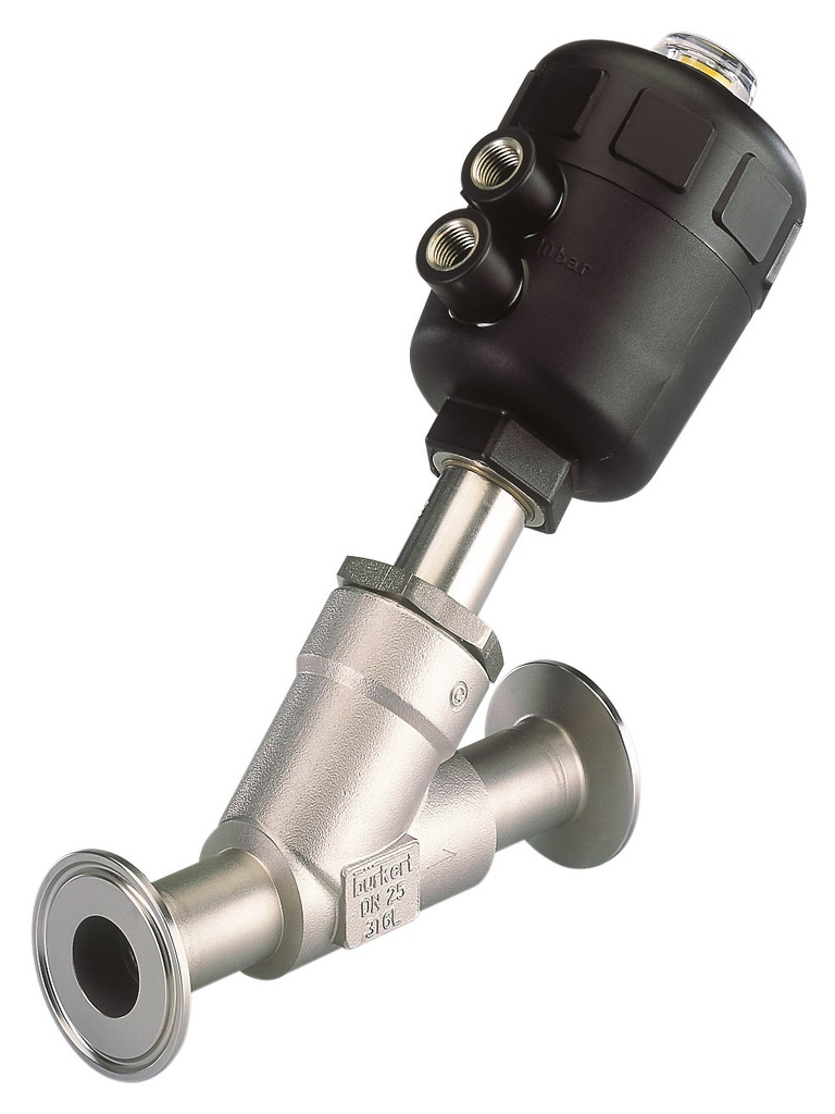 Clamp DN 40 NC Pneumatic 2-Way Angle Seat Valve Stainless Steel - 2000 - 183266