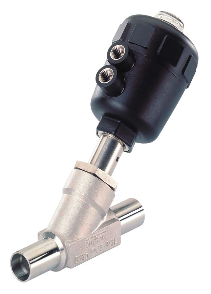 Welded End DN 50 NC Pneumatic 2-Way Angle Seat Valve Stainless Steel - 2000 - 2186