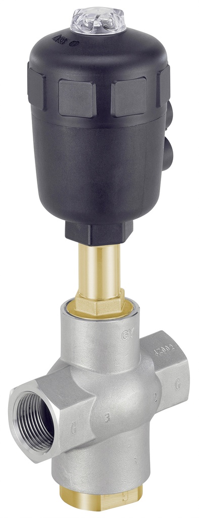 Vanne à globe pneumatique 3 voies NC G 3/4'' en acier inoxydable - 2006 - 287193