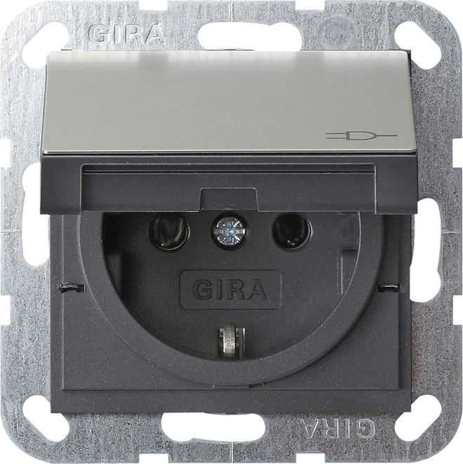 Gira System 55 Wall Socket Outlet (WCD Switchgear) - 0414600