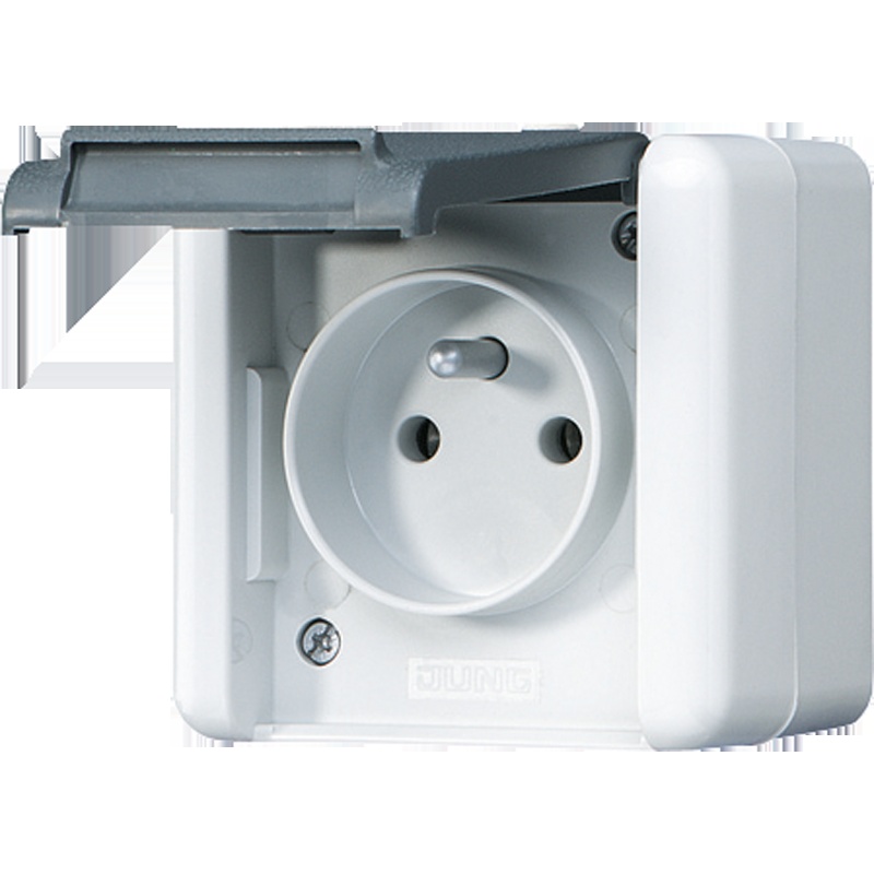 Jung WG800 Wall Outlet Box (WCD Switchgear) (European Socket) - 821FKIW