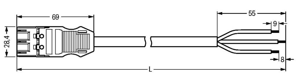Wago Winsta Midi Patch Cord Adjustable Building Installation - 771-9993/217-201
