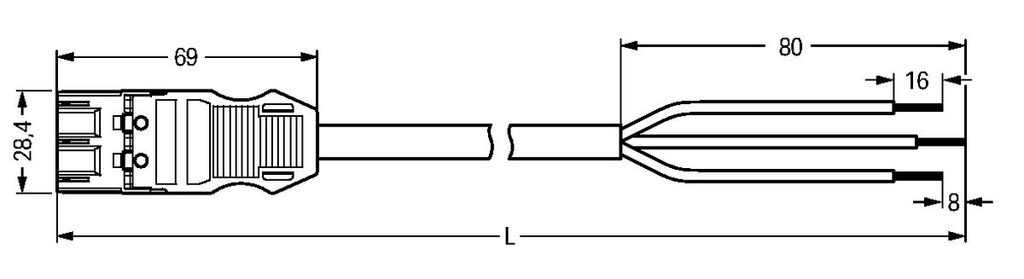 Wago Winsta Midi Patch Cord Adjustable Building Installation - 771-9993/3217-301