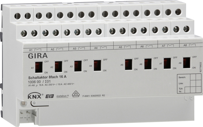 Sistema de bus de actuador de conmutación de carril DIN Gira KNX - 100600