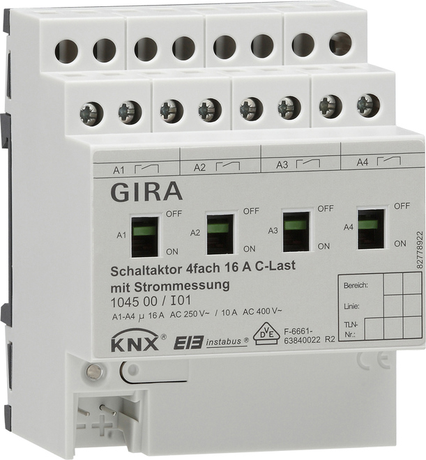 Sistema de bus de actuador de conmutación de carril DIN Gira KNX - 104500