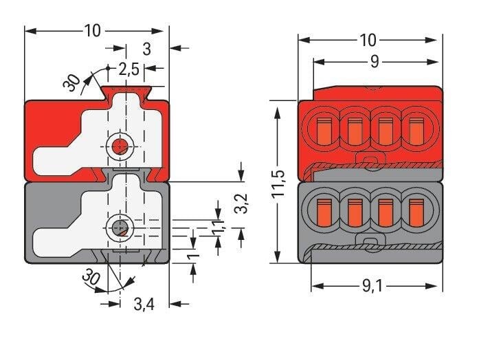 Wago Micro Bus System connecting Terminal - 243-211 [50 Pieces]