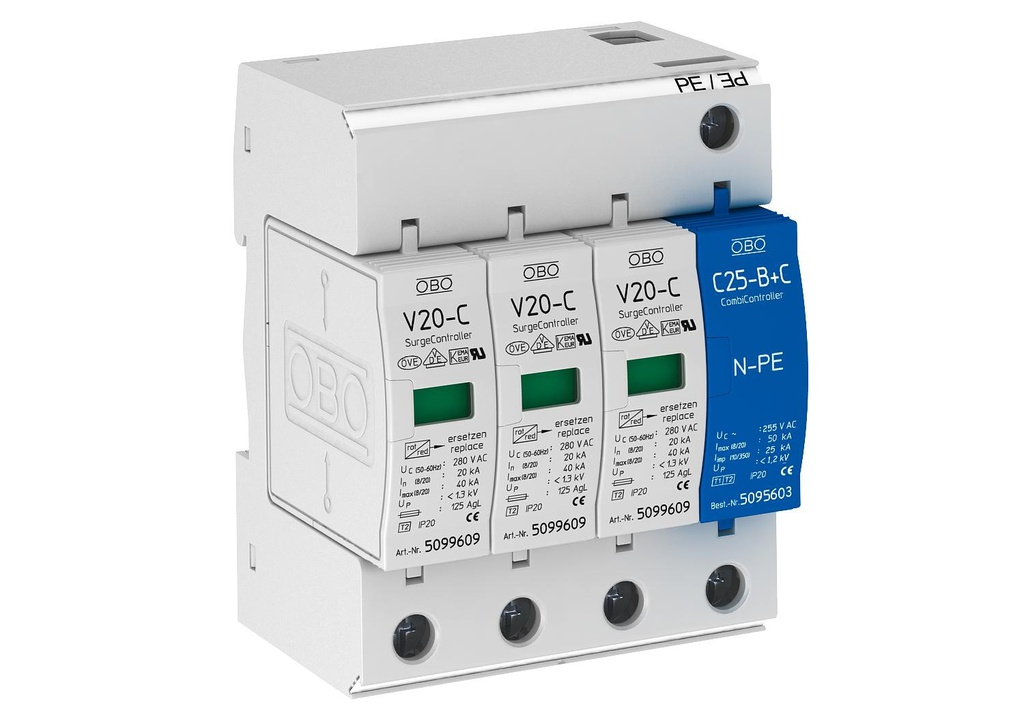 OBO V20 Mains Surge Protector - 5094656