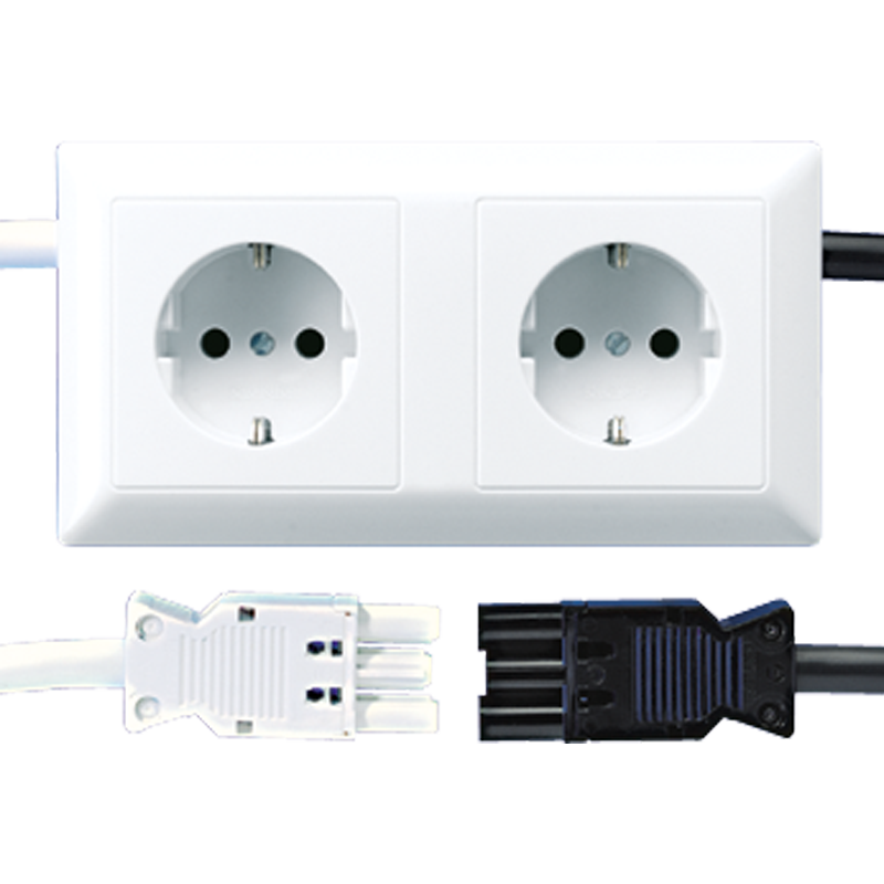 Jung AS500 Wall Outlet Box (WCD Switchgear) (European Socket) - AS1522WS3-1WW