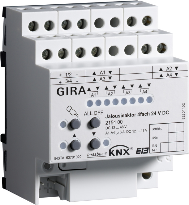 Sistema De Bus De Actuador De Persiana Gira KNX Para Carril DIN - 215400