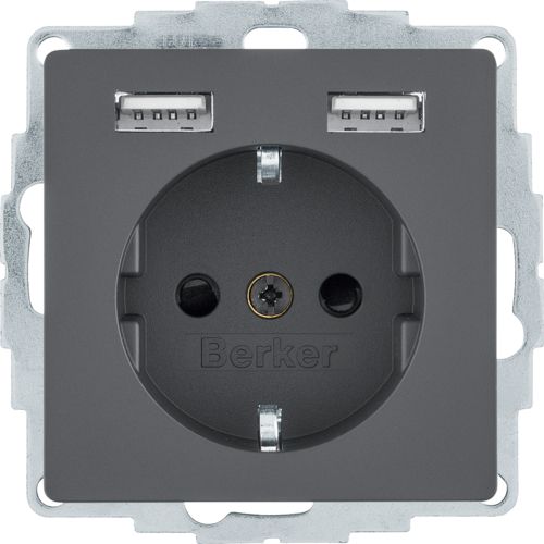 Hager Berker Q.1/Q.3/Q.7 Wall Outlet (WCD Switchgear) - 48036086