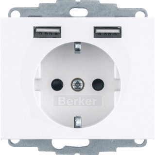 Hager Berker K.1 Wall Outlet (WCD Switchgear) - 48037009