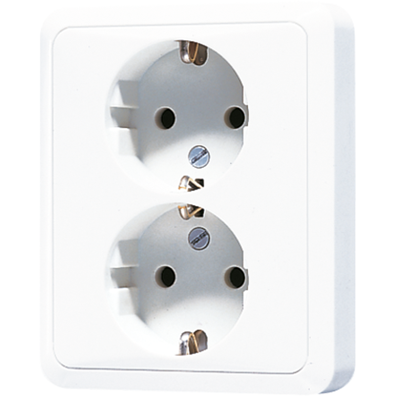 Jung CD500 wandcontactdoos (WCD-schakelmateriaal) (Europese Stekkerdoos) - CD5020NKIWW