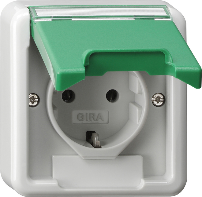 Gira Splash-Proof Surface-Mounted Socket Outlet (WCD Switchgear) - 044535