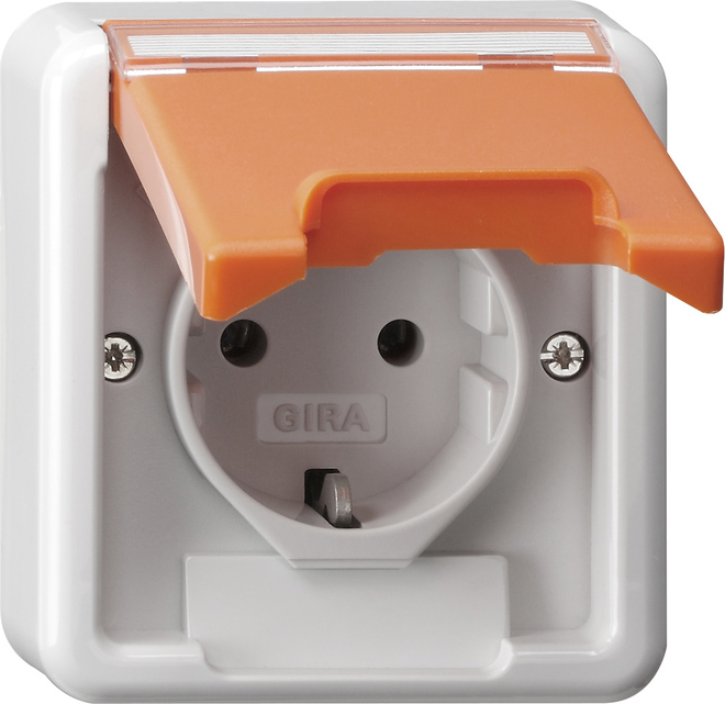 Gira Splash-Proof Surface-Mounted Socket Outlet (WCD Switchgear) - 044635